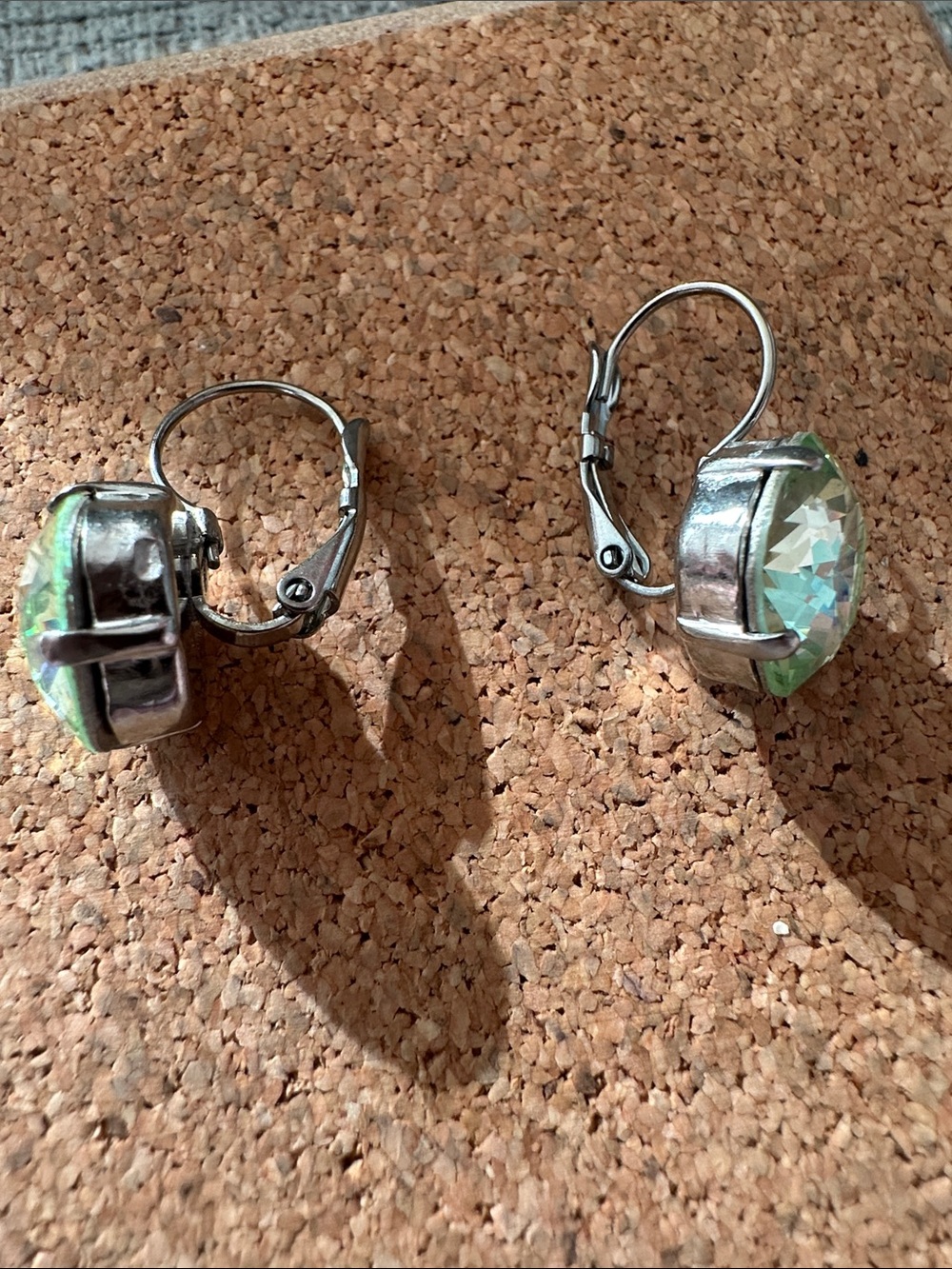 Swarovski Chrysolite Crystal Drop leverback Earrings Atlantis Berlin🧜‍♀️ - Picture 4 of 11